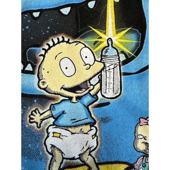 Nickelodeon Black Rugrats Space T-shirt Graphic Sz Large Hot Topic KidCore - Picture 5 of 11